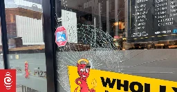 Shop windows shattered in central Wellington